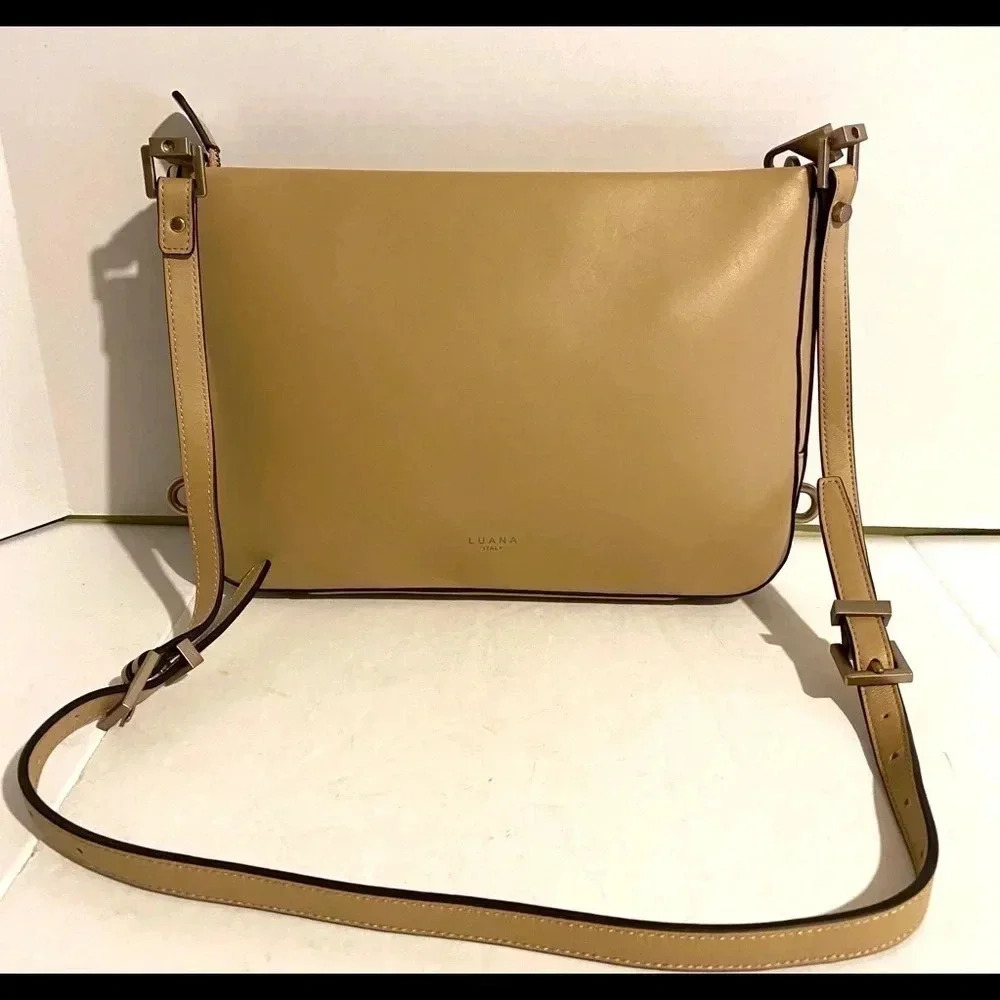 Luana italy wren creme brulee leather bag